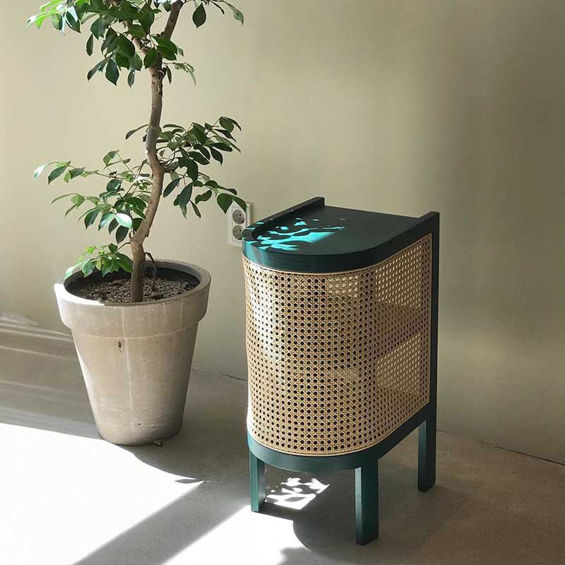 Pièce de nuit en bois massif en chêne étagères d'armoire de couches de rangement ouverte 24,4 "H