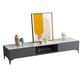 Console TV moderna lucida, supporto TV in legno bianco/nero con 2 ripiani