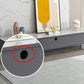 Console TV moderna lucida, supporto TV in legno bianco/nero con 2 ripiani