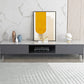 Console TV moderna lucida, supporto TV in legno bianco/nero con 2 ripiani