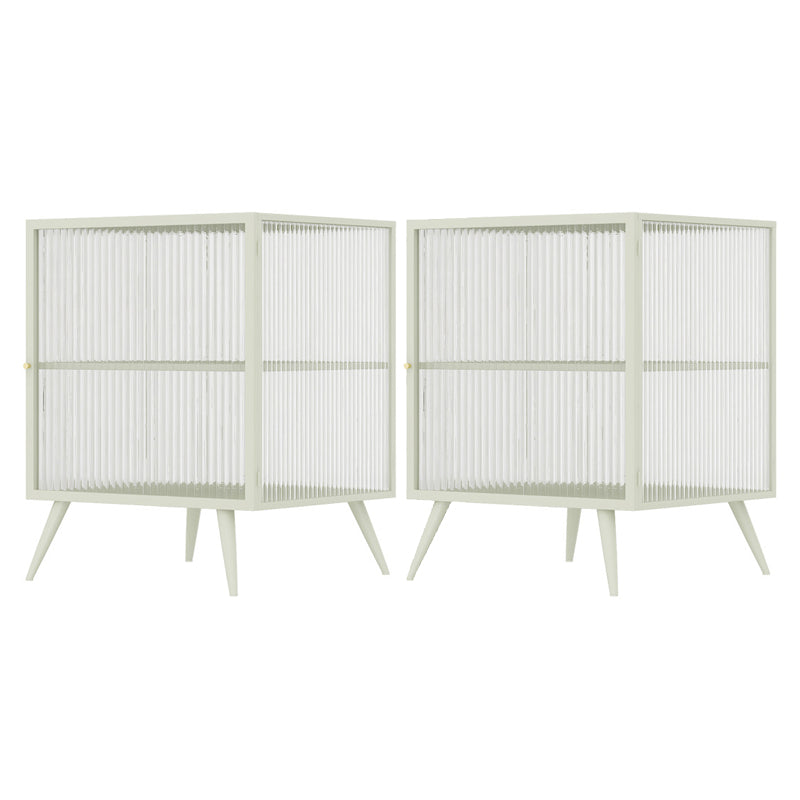 21.7 "H accenttafel nachtkastje glas en metalen nachtkastjes planken