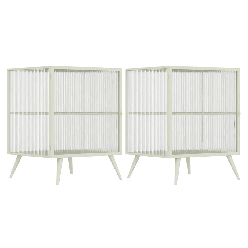 21.7 "H accenttafel nachtkastje glas en metalen nachtkastjes planken