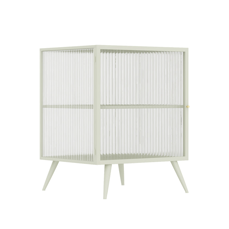 21.7 "H accenttafel nachtkastje glas en metalen nachtkastjes planken