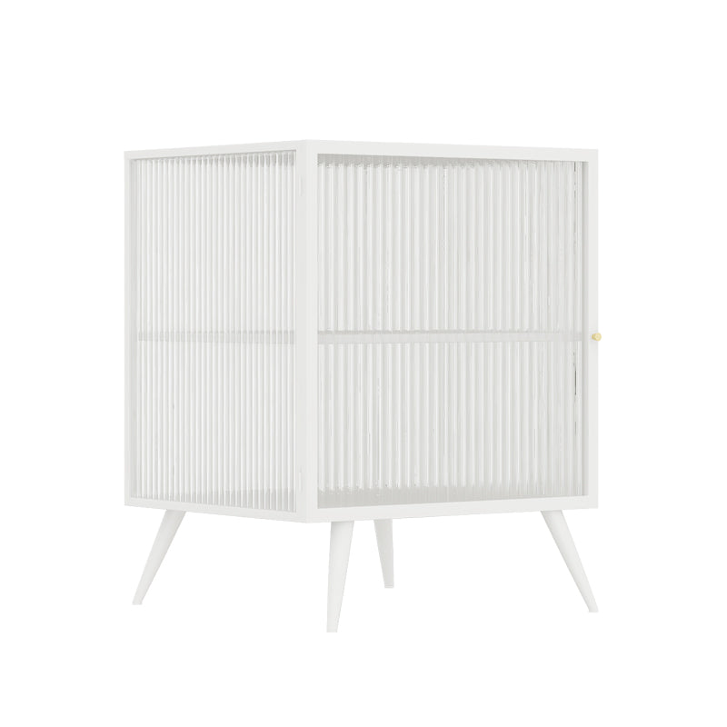 21.7 "H accenttafel nachtkastje glas en metalen nachtkastjes planken