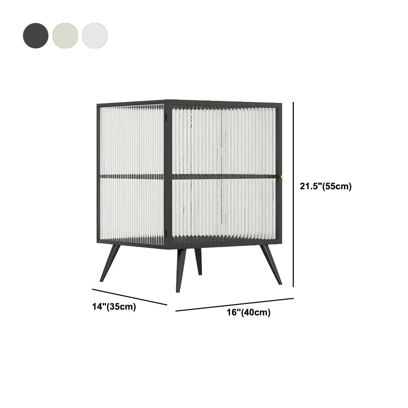 21.7 "H accenttafel nachtkastje glas en metalen nachtkastjes planken