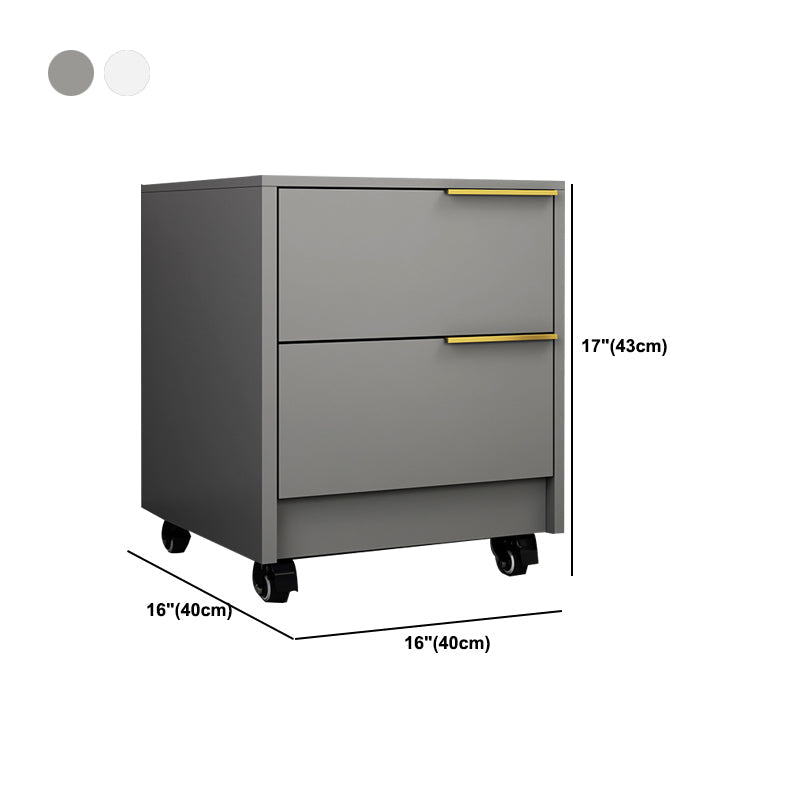 Comodino in legno a 2 cassetti tavolo da notte contemporanea con ruote