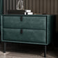 Moderner Kunstleder Nachttisch massives Holz 18 Zoll H 2-Drawer Storage Night Tisch