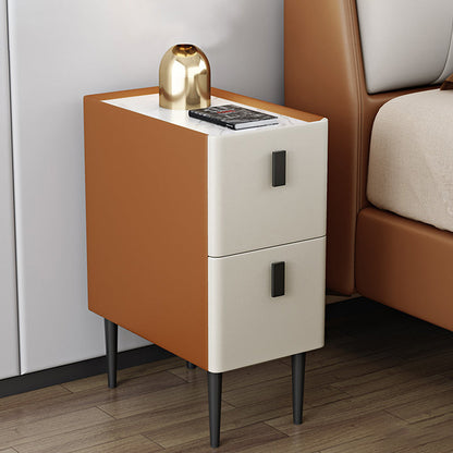 Stone Top Night Tisch moderne 22 Zoll H 2-Drawer Imitation Holz Nachttisch mit Beinen