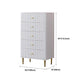 Eigentijdse glamour borst verticale witte opbergkast met metalen voeten