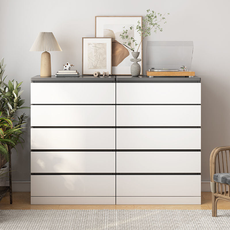 Eigentijdse slaapkamer opbergkist verticaal houten opbergkast dressoir