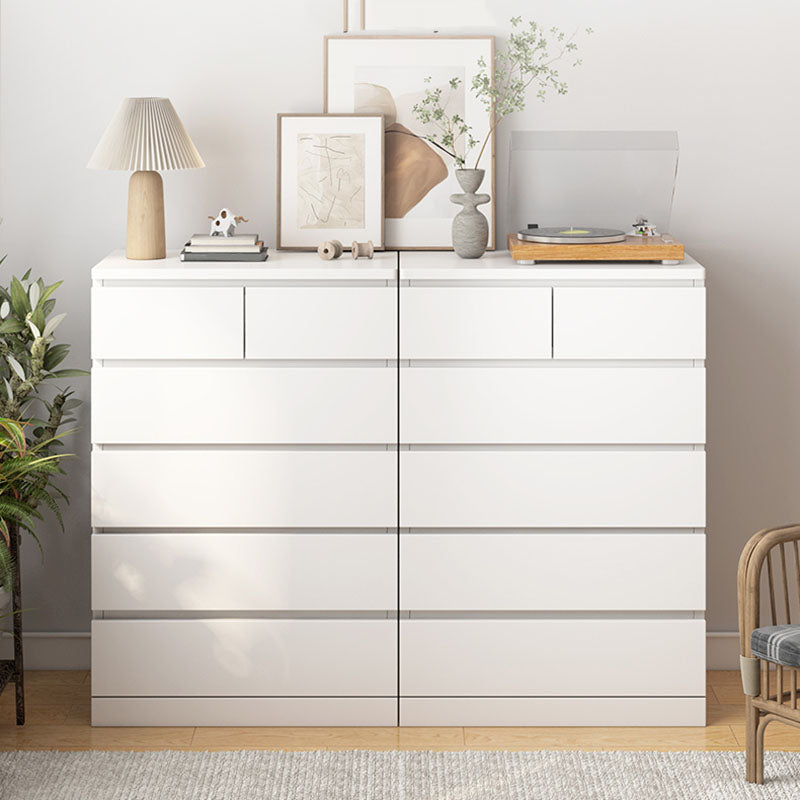 Eigentijdse slaapkamer opbergkist verticaal houten opbergkast dressoir