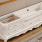 European Marble Living Room TV Cabinet White Solid Wood TV Console Clearhalo 'furn' 'furn_tv_stands_entertainment_centers' 'Furniture' 'Living Room Furniture' 'TV Stands & Entertainment Centers' 'TV Stands & Media Storage Furniture' 'tv_stands_entertainment_centers' 5779954