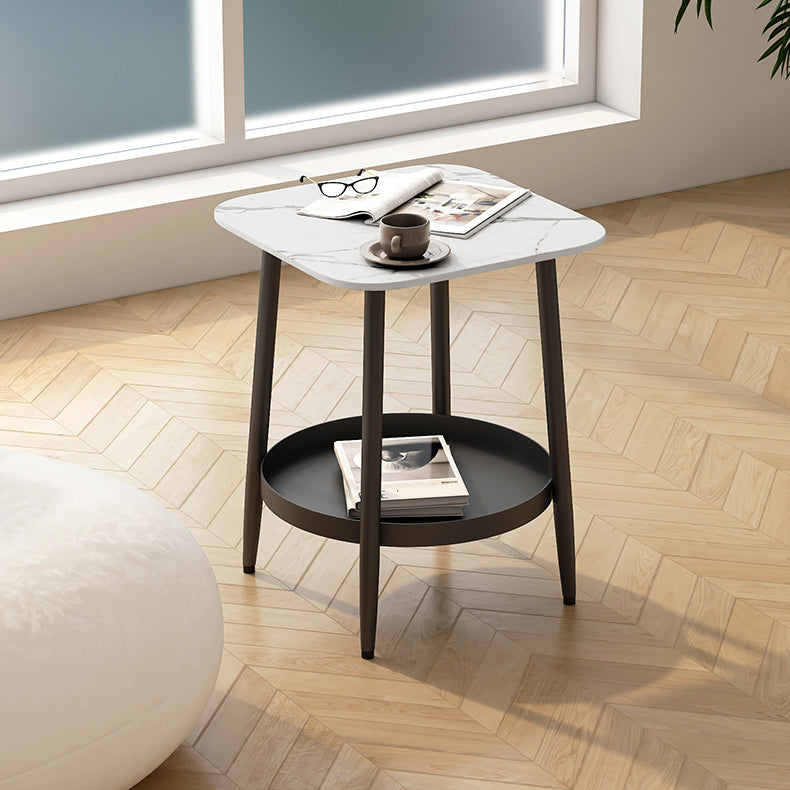 ACCEPTION DE SAGNE COINS Table table de nuit en métal et armoire de chevet en fer ouverte Rangement