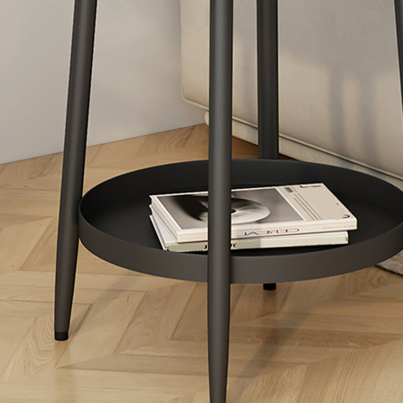 Mesa de acento de estante inferior mesita de noche y gabinete de cama de hierro almacenamiento abierto