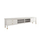 Modern TV Stand 4 Drawers TV Console with Cabinet- Black/White