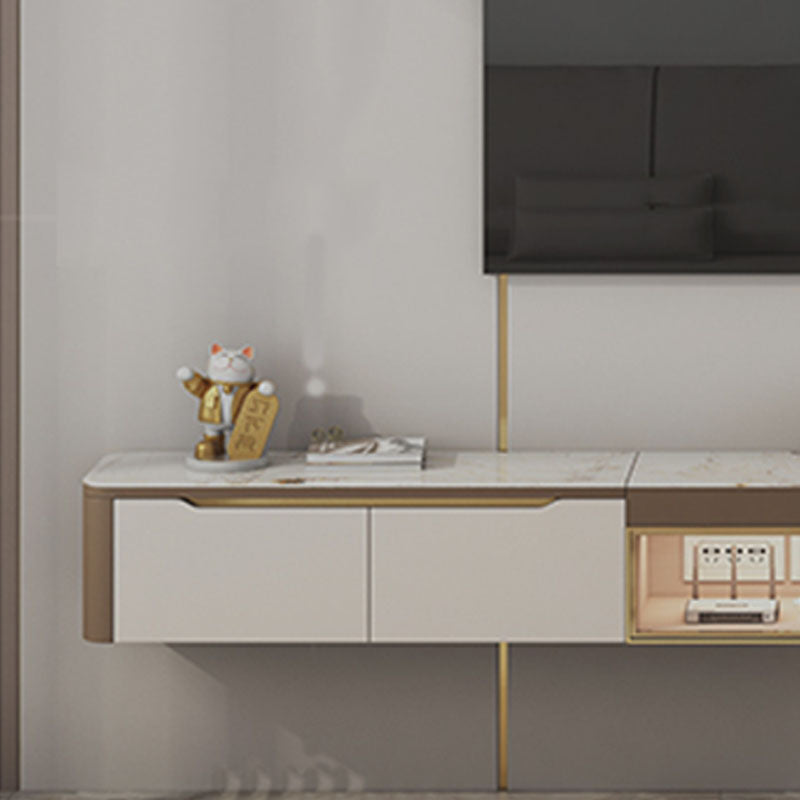 Nordic Rock Plate suspendido TV TV Mesa de té Combinación Luz de pared de lujo montada en la pared