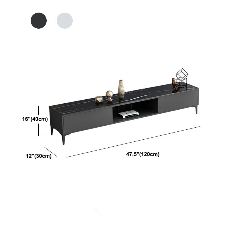 15.75-Inch High Modern TV Stand 2 Doors Open Storage TV Console Clearhalo 'furn' 'furn_tv_stands_entertainment_centers' 'Furniture' 'Living Room Furniture' 'TV Stands & Entertainment Centers' 'TV Stands & Media Storage Furniture' 'tv_stands_entertainment_centers' 5780053