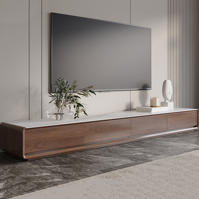 Console multimediale per TV contemporanea in legno Porta TV marrone con cassetti