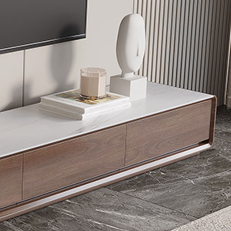 Console multimediale per TV contemporanea in legno Porta TV marrone con cassetti