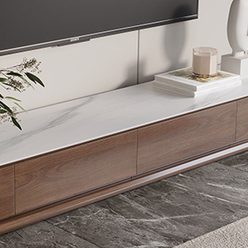 Console multimediale per TV contemporanea in legno Porta TV marrone con cassetti