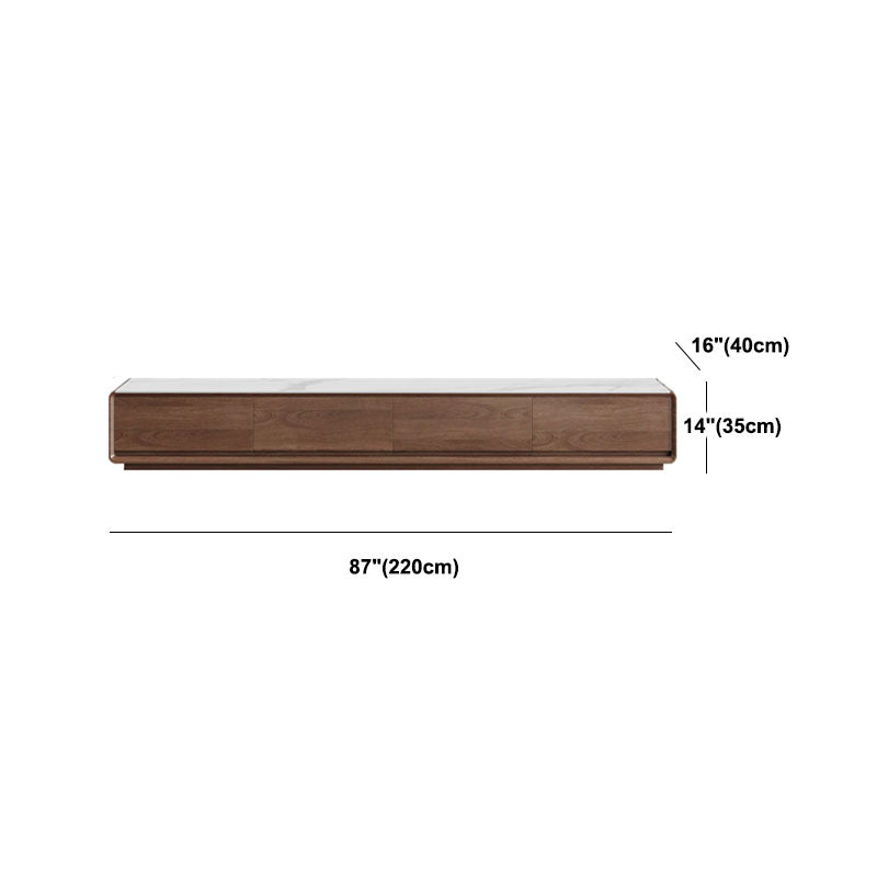 Console multimediale per TV contemporanea in legno Porta TV marrone con cassetti
