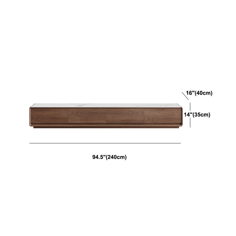 Console multimediale per TV contemporanea in legno Porta TV marrone con cassetti