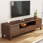 Moderner Gummi -Holz -TV -Standkonsole Open Storage TV Stand mit 2 Türen, 15 "D x 19" h