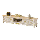 伝統的な大理石のトップテレビキャビネットリビングルーム用のソリッド材​​の造園テレビスタンド