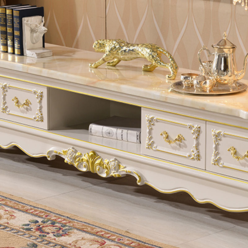 Traditional Marble Top TV Cabinet Solid Wood Crafted TV Stand for Living Room Clearhalo 'furn' 'furn_tv_stands_entertainment_centers' 'Furniture' 'Living Room Furniture' 'TV Stands & Entertainment Centers' 'TV Stands & Media Storage Furniture' 'tv_stands_entertainment_centers' 5780101