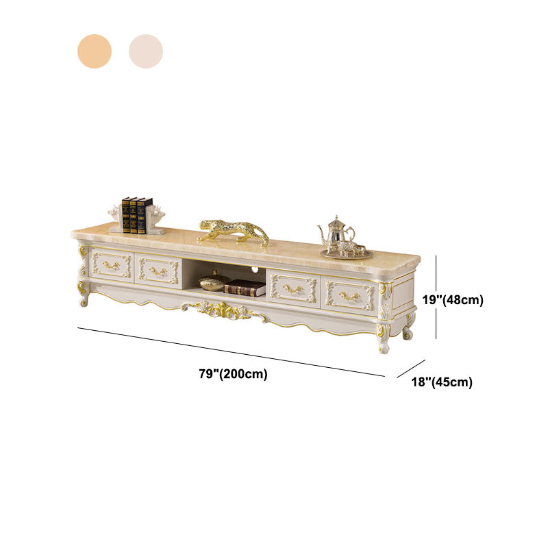 Traditional Marble Top TV Cabinet Solid Wood Crafted TV Stand for Living Room Clearhalo 'furn' 'furn_tv_stands_entertainment_centers' 'Furniture' 'Living Room Furniture' 'TV Stands & Entertainment Centers' 'TV Stands & Media Storage Furniture' 'tv_stands_entertainment_centers' 5780106