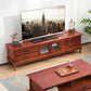 Traditioneel massief houten tv-meubel, 19,7 inch H tv-console met 4 lades en kast