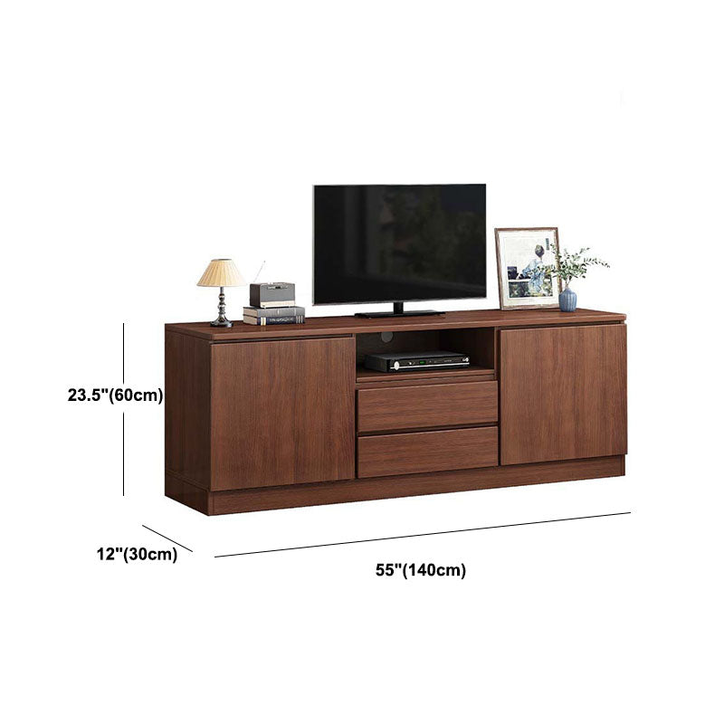 Mobile TV tradizionale H da 58 pollici, supporto TV in legno con 2 ante