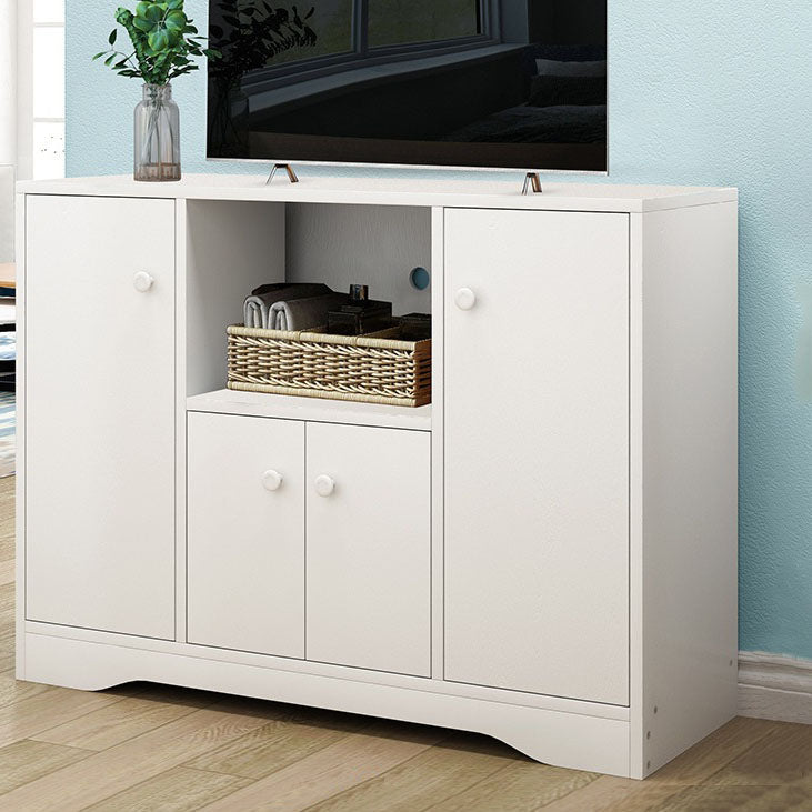 Contemporary TV Stand Console Wooden TV Stand with Drawers and Doors , 12" D X 31.5" H 39"L x 12"W x 31"H White Drawer Not Included Clearhalo 'furn' 'furn_tv_stands_entertainment_centers' 'Furniture' 'Living Room Furniture' 'TV Stands & Entertainment Centers' 'TV Stands & Media Storage Furniture' 'tv_stands_entertainment_centers' 5780194