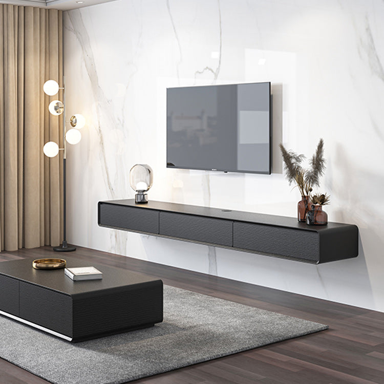 3 Doors Scandinavian TV Media Stand Wall-mounted TV Media Console Black Clearhalo 'furn' 'furn_tv_stands_entertainment_centers' 'Furniture' 'Living Room Furniture' 'TV Stands & Entertainment Centers' 'TV Stands & Media Storage Furniture' 'tv_stands_entertainment_centers' 5780224
