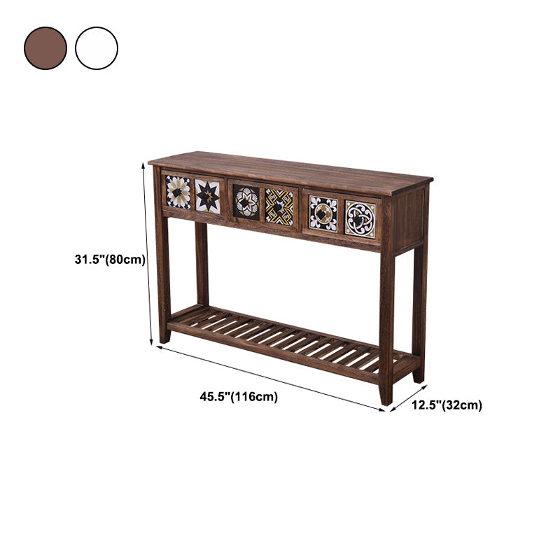 Mid-Century Modern Console Table Rectangle Console Table Floor Shelf Clearhalo 'Console Tables' 'console_tables' 'Entry & Mudroom Furniture' 'furn' 'furn_console_tables' 'Furniture' 5780323