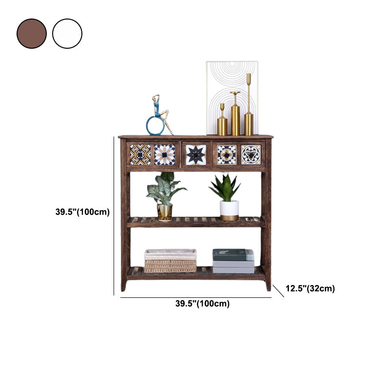 Mid-Century Modern Console Table Rectangle Console Table Floor Shelf Clearhalo 'Console Tables' 'console_tables' 'Entry & Mudroom Furniture' 'furn' 'furn_console_tables' 'Furniture' 5780324