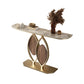 Tavolo console glam di pietra larga da 11 "tavolo da divano console mezzaluna