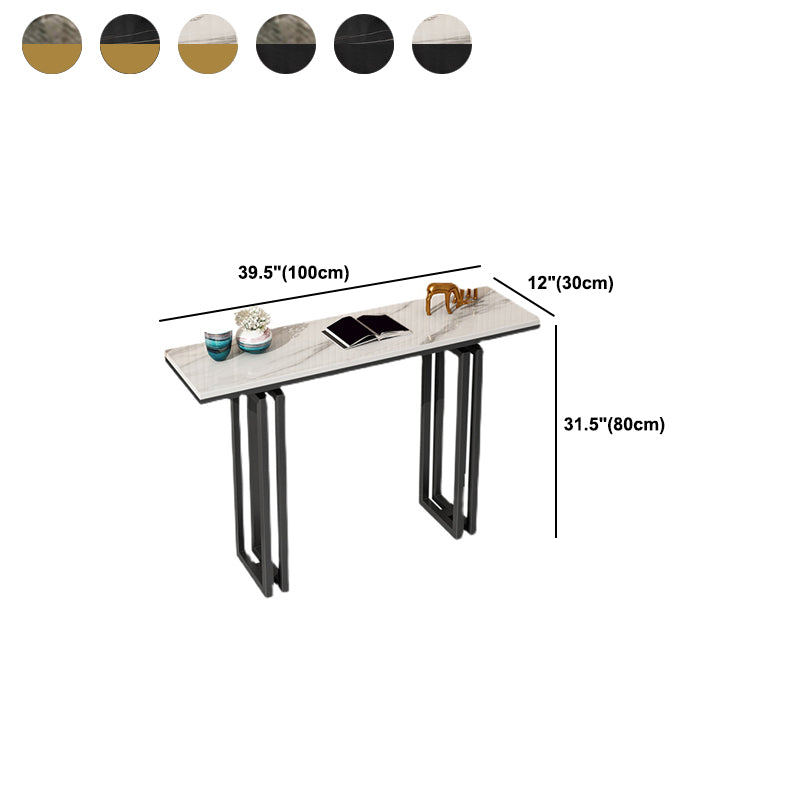 Tavolo da accento superiore moderno rettangolo con base di ferro per la tavola della console Hall