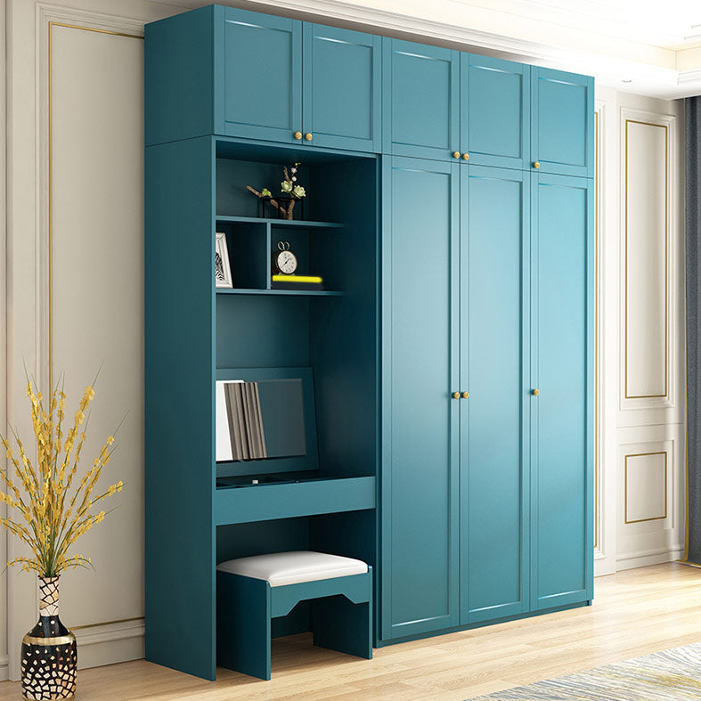 Blauw gemanipuleerde houten garderobe kast eigentijdse garderobe armoire