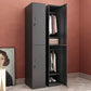 Black Steel Wardrobe Closet Contemporary Hinged Wardrobe Cabinet 15"L x 17"W x 71"H 2 Clearhalo 'Armoires & Wardrobes' 'armoires_wardrobes' 'Bedroom Furniture' 'furn' 'furn_armoires_wardrobes' 'Furniture' 5780561