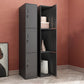 Black Steel Wardrobe Closet Contemporary Hinged Wardrobe Cabinet 15"L x 17"W x 71"H 3 Clearhalo 'Armoires & Wardrobes' 'armoires_wardrobes' 'Bedroom Furniture' 'furn' 'furn_armoires_wardrobes' 'Furniture' 5780562