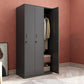Black Steel Wardrobe Closet Contemporary Hinged Wardrobe Cabinet 35"L x 18"W x 73"H 3 Clearhalo 'Armoires & Wardrobes' 'armoires_wardrobes' 'Bedroom Furniture' 'furn' 'furn_armoires_wardrobes' 'Furniture' 5780570