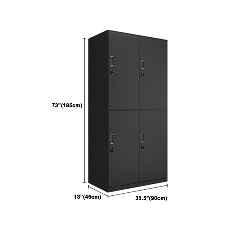 Black Steel Wardrobe Closet Contemporary Hinged Wardrobe Cabinet Clearhalo 'Armoires & Wardrobes' 'armoires_wardrobes' 'Bedroom Furniture' 'furn' 'furn_armoires_wardrobes' 'Furniture' 5780578