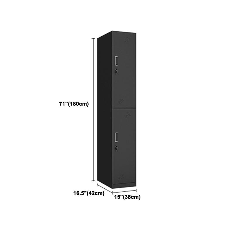 Black Steel Wardrobe Closet Contemporary Hinged Wardrobe Cabinet Clearhalo 'Armoires & Wardrobes' 'armoires_wardrobes' 'Bedroom Furniture' 'furn' 'furn_armoires_wardrobes' 'Furniture' 5780582