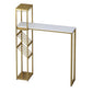 Glam Bar Table Set 1/2/3 Pcs Storage Bar Table with Bar Stools White-Gold 59"L x 16"W Clearhalo 'Bar Furniture' 'furn' 'furn_home_bar_bar_sets' 'Furniture' 'Home Bars & Bar Sets' 'home_bar_bar_sets' 'Kitchen & Dining Furniture' 5780590