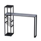 Glam Bar Table Set 1/2/3 Pcs Storage Bar Table with Bar Stools Gray 59"L x 16"W Clearhalo 'Bar Furniture' 'furn' 'furn_home_bar_bar_sets' 'Furniture' 'Home Bars & Bar Sets' 'home_bar_bar_sets' 'Kitchen & Dining Furniture' 5780593