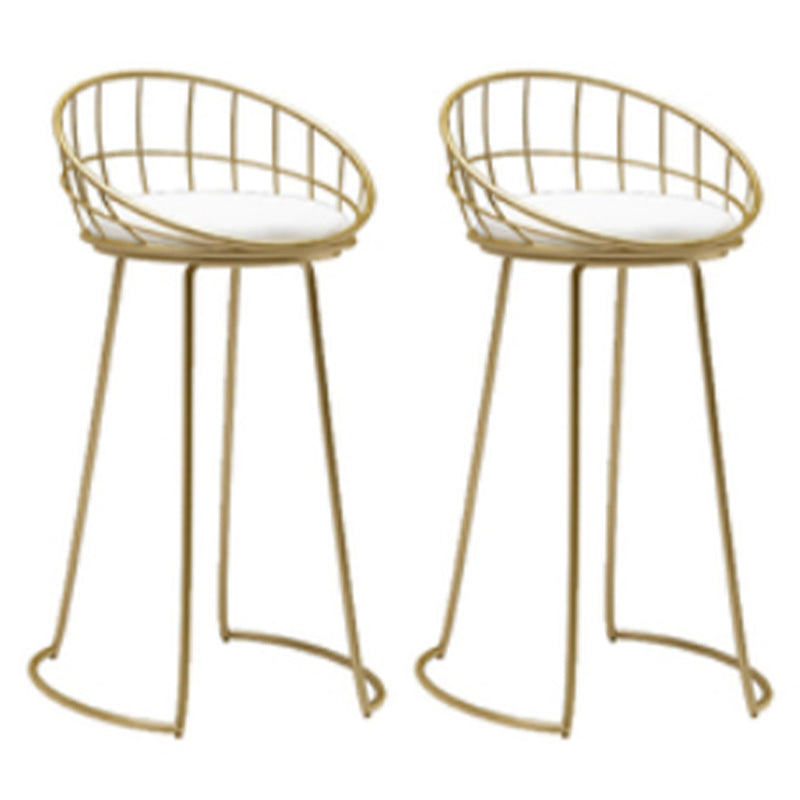 Glam Bar Table Set 1/2/3 Pcs Storage Bar Table with Bar Stools White-Gold 30"H Stools (Set of 2) Clearhalo 'Bar Furniture' 'furn' 'furn_home_bar_bar_sets' 'Furniture' 'Home Bars & Bar Sets' 'home_bar_bar_sets' 'Kitchen & Dining Furniture' 5780598
