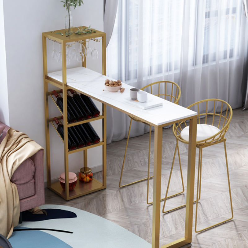 Glam Bar Table Set 1/2/3 Pcs Storage Bar Table with Bar Stools 3 Pieces: Table, 2 Stools Clearhalo 'Bar Furniture' 'furn' 'furn_home_bar_bar_sets' 'Furniture' 'Home Bars & Bar Sets' 'home_bar_bar_sets' 'Kitchen & Dining Furniture' 5780600