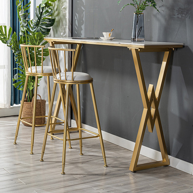 Glam 1/2/3 Pieces Sintered Stone Bar Table Set Rectangular Counter Set for Home Use Clearhalo 'Bar Furniture' 'furn' 'furn_home_bar_bar_sets' 'Furniture' 'Home Bars & Bar Sets' 'home_bar_bar_sets' 'Kitchen & Dining Furniture' 5780653