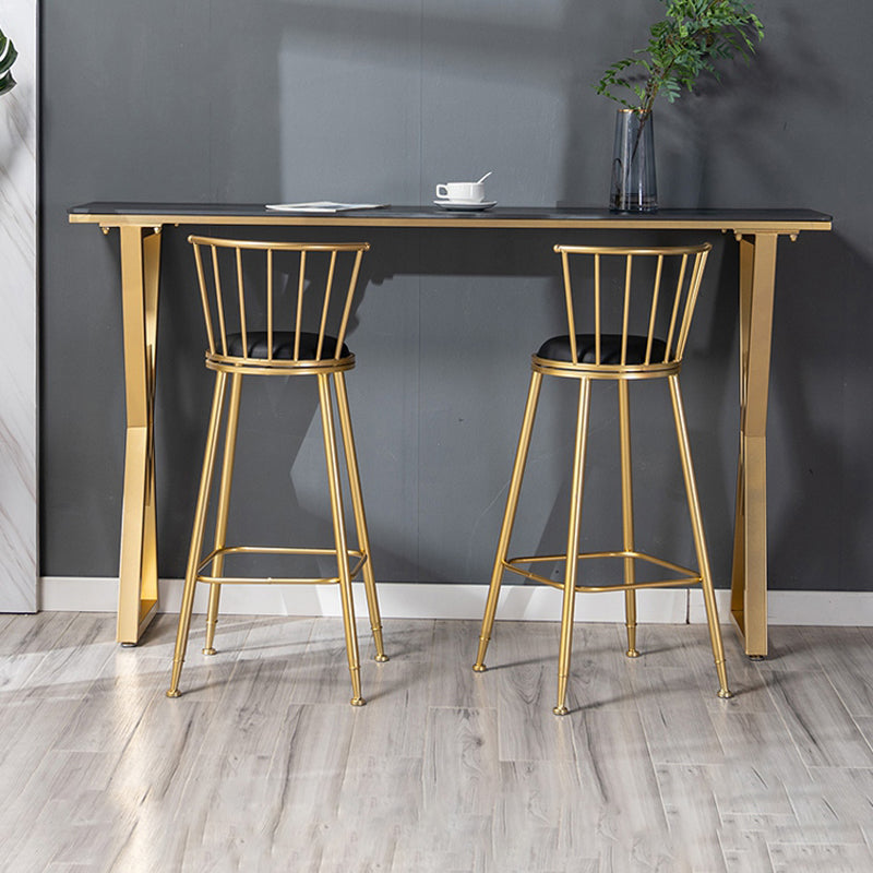 Glam 1/2/3 Pieces Sintered Stone Bar Table Set Rectangular Counter Set for Home Use Clearhalo 'Bar Furniture' 'furn' 'furn_home_bar_bar_sets' 'Furniture' 'Home Bars & Bar Sets' 'home_bar_bar_sets' 'Kitchen & Dining Furniture' 5780654